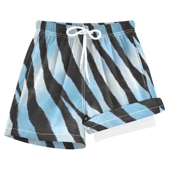 joogoo Gradient Zebra Pattern Boys Swim Trunks Beach Swimsuit Shorts Boxer 12-13Y
