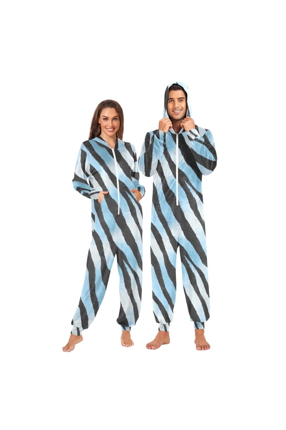 Gradient Zebra Pattern Unisex Adults Onesies Pajamas Jumpsuits M