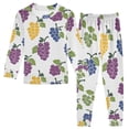 thumbnail image 1 of joogoo Grapes Pattern 2 Piece Long Sleeve Tee and Pants Cotton Pajama Set 8Y, 1 of 7