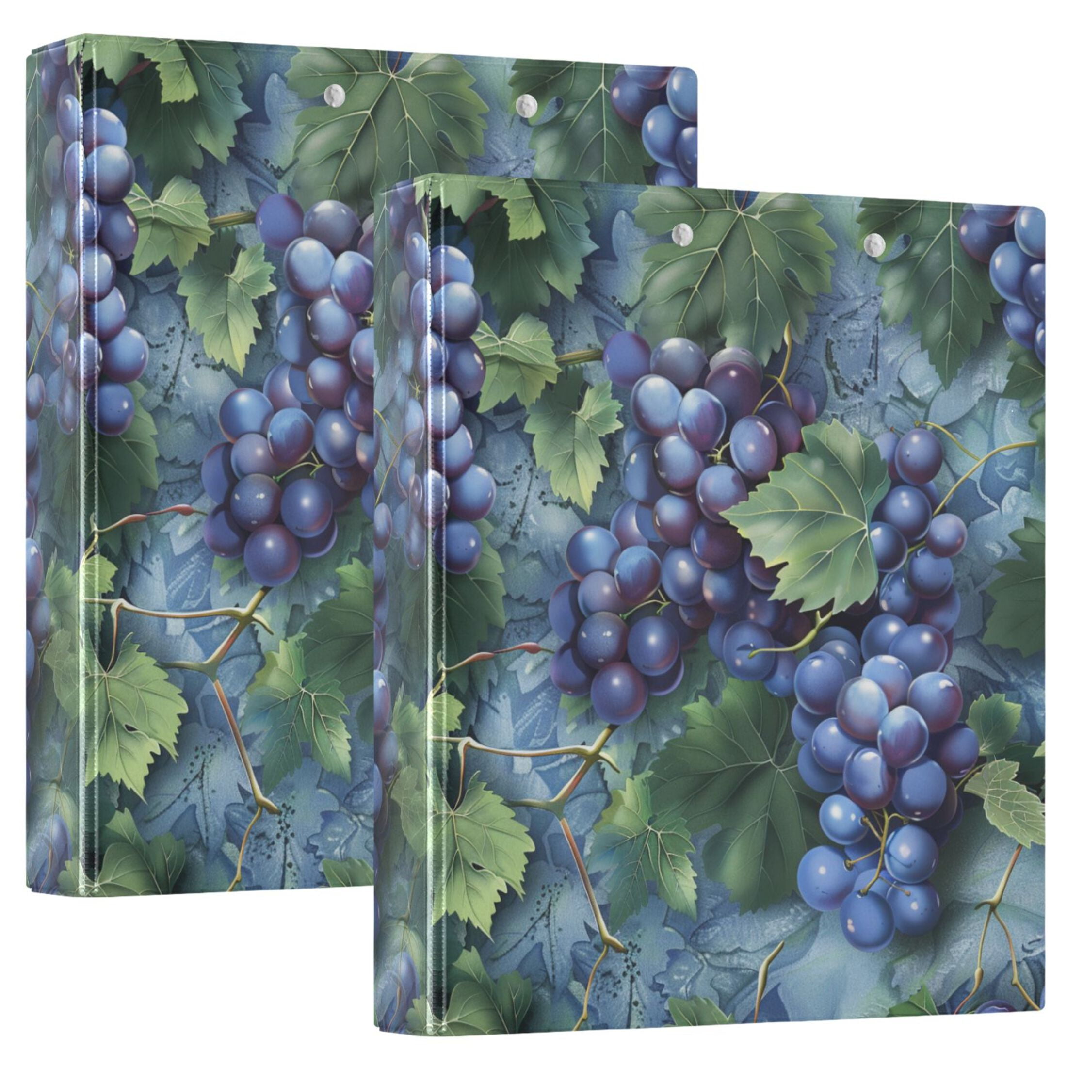 joogoo Grapes and Leaves Hardcover 3 Ring Binder 1.5