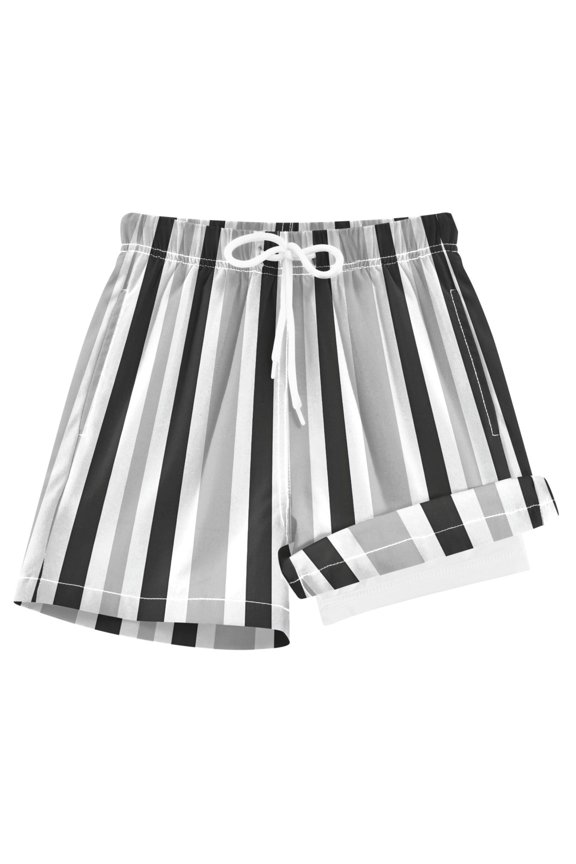 Gray Stripes Boys Swim Trunks Beach Swimsuit Shorts Boxer 7Y
