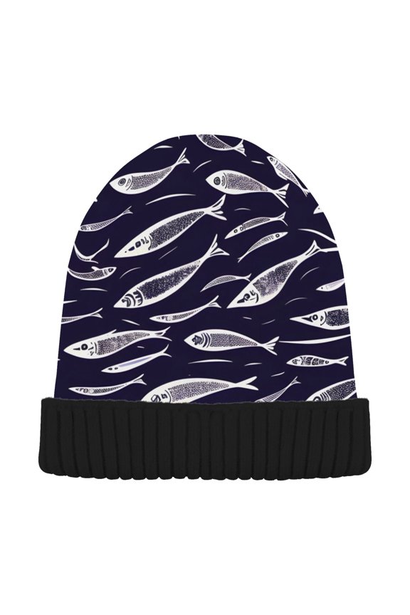 Group Of Fish Beanie Hats Men Women Cuffed Skull Cap Winter Warm Knit Thick Beanies