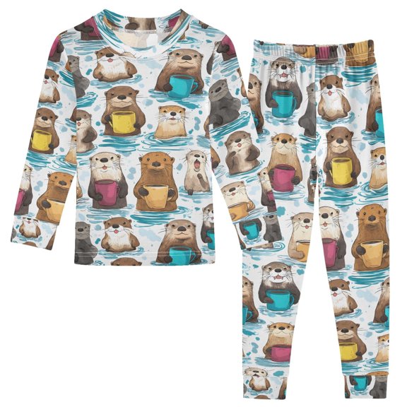 joogoo Guinea Pig in Water 2 Piece Long Sleeve Tee and Pants Cotton Pajama Set 3T