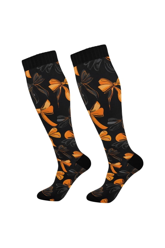Halloween Bows Socks Women Men Knee High Sock