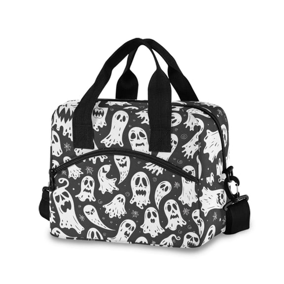 joogoo Halloween Devils Insulated Lunch Bags Reusable Cooler Box with Shoulder Strap