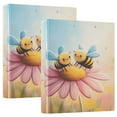 thumbnail image 1 of joogoo Hand Draw Cute Bees Flower Hardcover 3 Ring Binder 1.5" Round Rings Interior Pockets Binders Organizer 2 Pack, 1 of 9