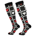 thumbnail image 1 of joogoo Heart on Checkered Socks Women Men Knee High Sock, 1 of 8