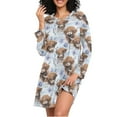 thumbnail image 1 of joogoo Highland Cattle Flower-w6 Women's Long Sleeve Nightgown Sleepwear L, 1 of 8