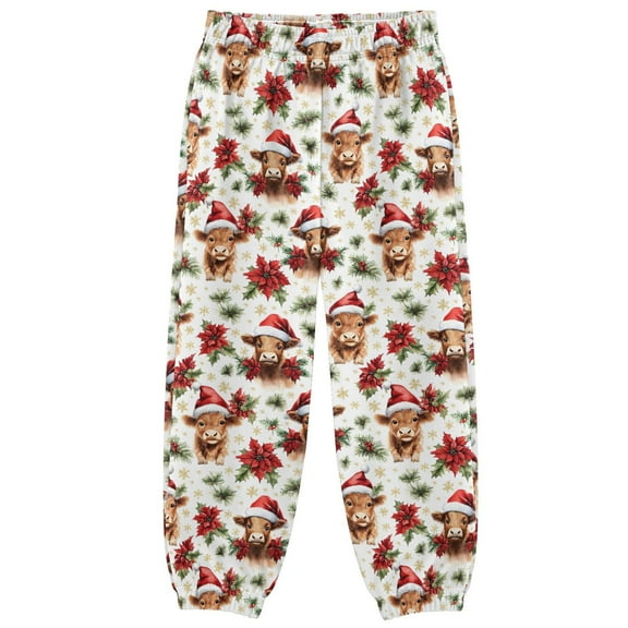 joogoo Highland Cow Christmas Boys' Sweatpants Jogger Pants 3T