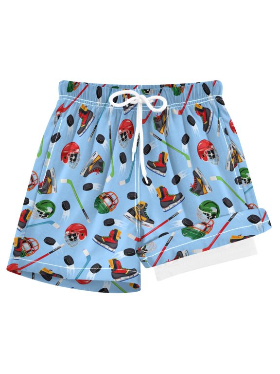 Hockey Player Items Boys Swim Trunks Beach Swimsuit Shorts Boxer 5-6T