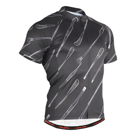 joogoo Hockey Sticks Pattern Men's Cycling Jerseys Mountain Bike Short Sleeve Tops 2XL