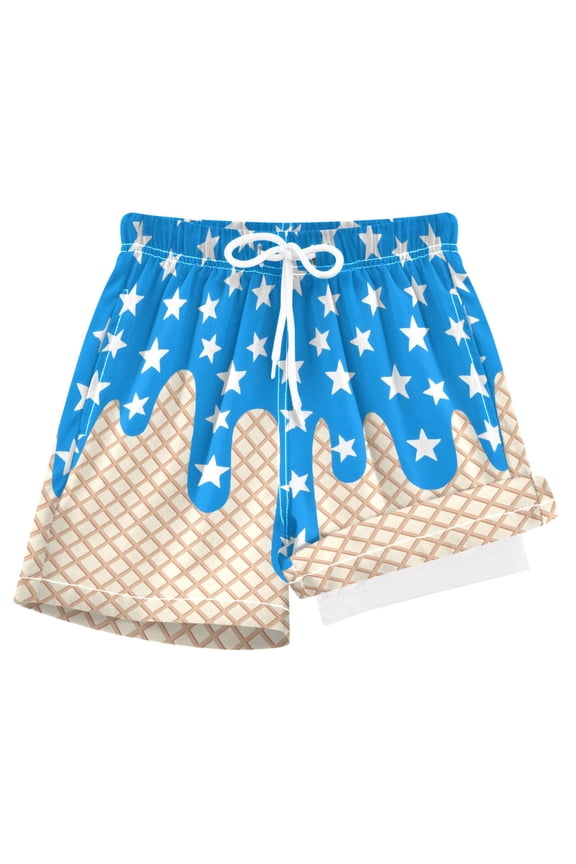 Ice Cream Stars Boys Swim Trunks Beach Swimsuit Shorts Boxer 8Y