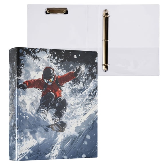 joogoo Ice-skater Hardcover 3 Ring Binder 1.5" Round Rings Interior Pockets Binders Organizer 1 Pack