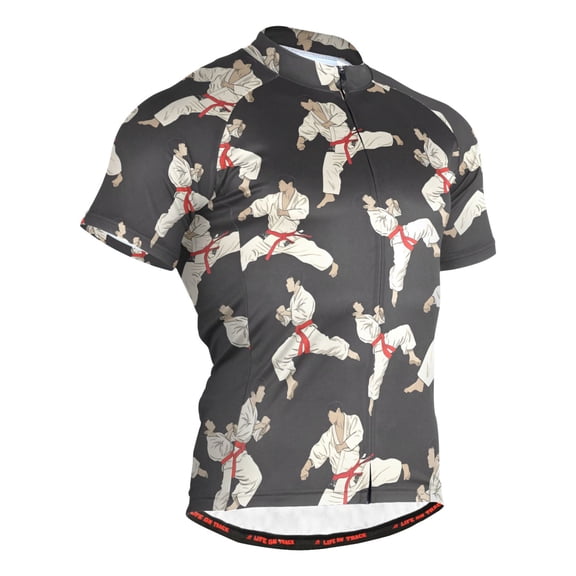 joogoo Karate Pattern Men's Cycling Jerseys Mountain Bike Short Sleeve Tops L