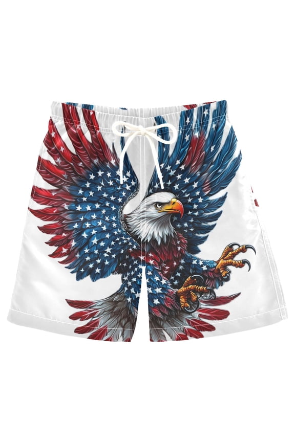Kids Boys Swim Trunks American Eagle Beach Board Shorts Drawstring Swimsuit Kid Teen XL