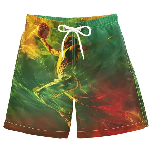 joogoo Kids Boys Swim Trunks Cool Basketball Player Beach Board Shorts Drawstring Swimsuit Kid Teen XL