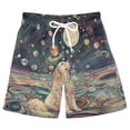 thumbnail image 1 of joogoo Kids Boys Swim Trunks Dog at Space Night Beach Board Shorts Drawstring Swimsuit Kid Teen L, 1 of 6