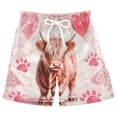 thumbnail image 1 of joogoo Kids Boys Swim Trunks Highland Cattle Footprints Beach Board Shorts Drawstring Swimsuit Kid Teen XL, 1 of 6