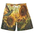 thumbnail image 1 of joogoo Kids Boys Swim Trunks Hummingbird Sunflowers Beach Board Shorts Drawstring Swimsuit Kid Teen M, 1 of 6