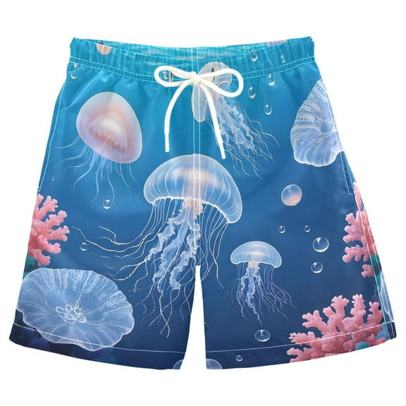 joogoo Kids Boys Swim Trunks Jellyfish Beach Board Shorts Drawstring Swimsuit Kid Teen M