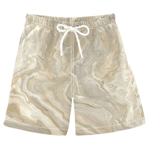 joogoo Kids Boys Swim Trunks Marble Golden Beach Board Shorts Drawstring Swimsuit Kid Teen XL