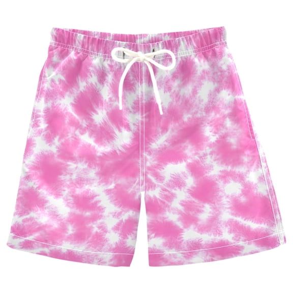 joogoo Kids Boys Swim Trunks Tie Dye Pink Beach Board Shorts Drawstring Swimsuit Kid Teen M