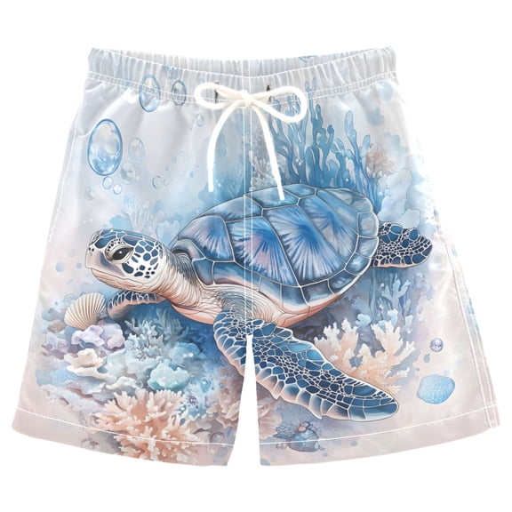 joogoo Kids Boys Swim Trunks Turtle Swimming Beach Board Shorts Drawstring Swimsuit Kid Teen M