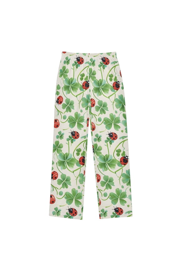 Ladybugs Clover Flower Pajama Pants Pj Bottoms Sleepwear Lounge L