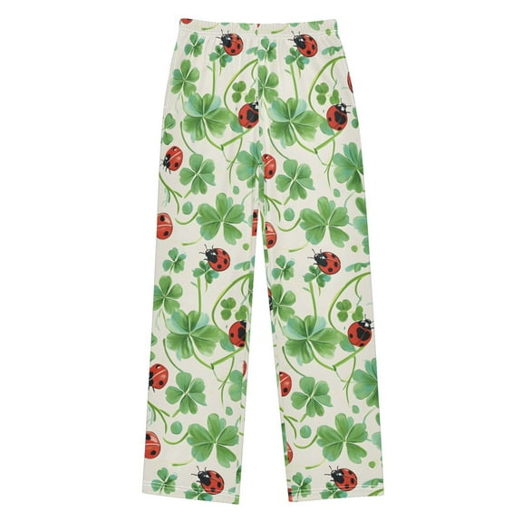 joogoo Ladybugs Clover Flower Pajama Pants Pj Bottoms Sleepwear Lounge S
