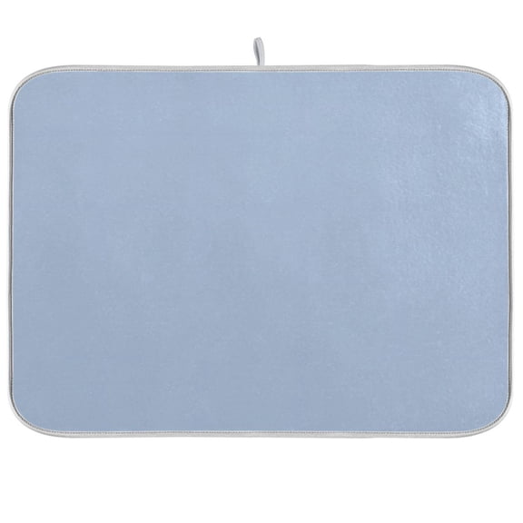 joogoo Lake Blue Dish Drying Mat Kitchen Counter Absorbent Drying Pad 16x18 in Drainer Rack