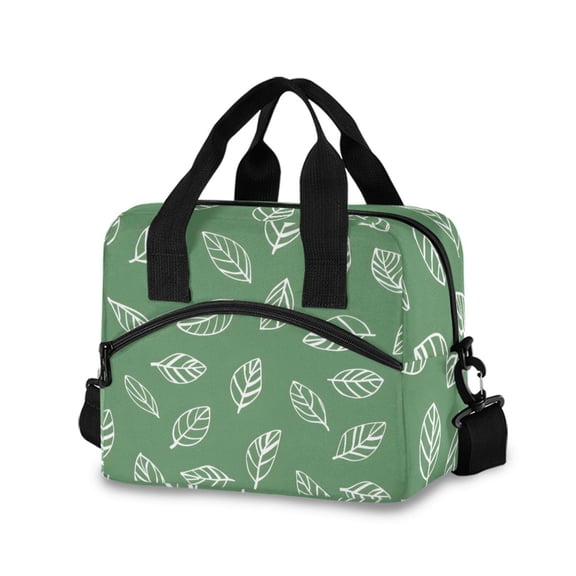 joogoo Leaves Paint Insulated Lunch Bags Reusable Cooler Box with Shoulder Strap