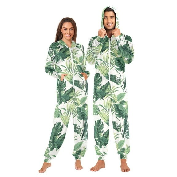 joogoo Leaves Unisex Adults Onesies Pajamas Jumpsuits L