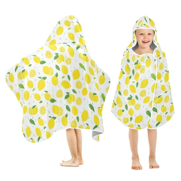 joogoo Lemon Drops Kids Hooded Beach Towel Baby Bath Towel 23.5"x50"
