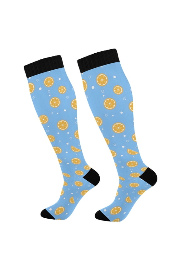 Lemon Fruit Long Socks Women Men Knee High Sock