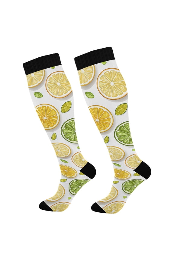 Lemon Fruits Socks Women Men Knee High Sock