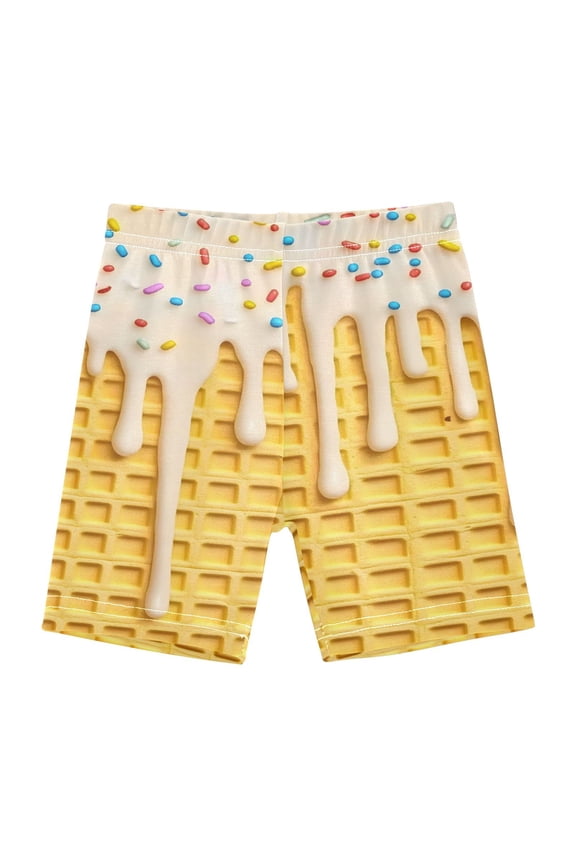 Lemon Ice Cream Girls Lined Shorts Bike Dance Bottoms 8Y