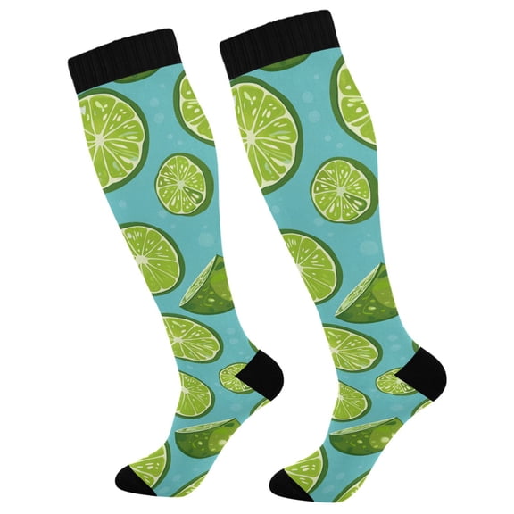 joogoo Lemon Pattern Socks Women Men Knee High Sock