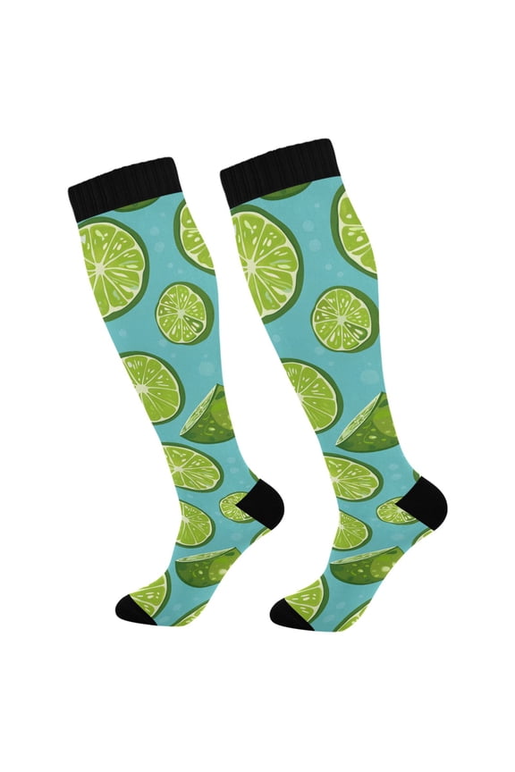 Lemon Pattern Socks Women Men Knee High Sock