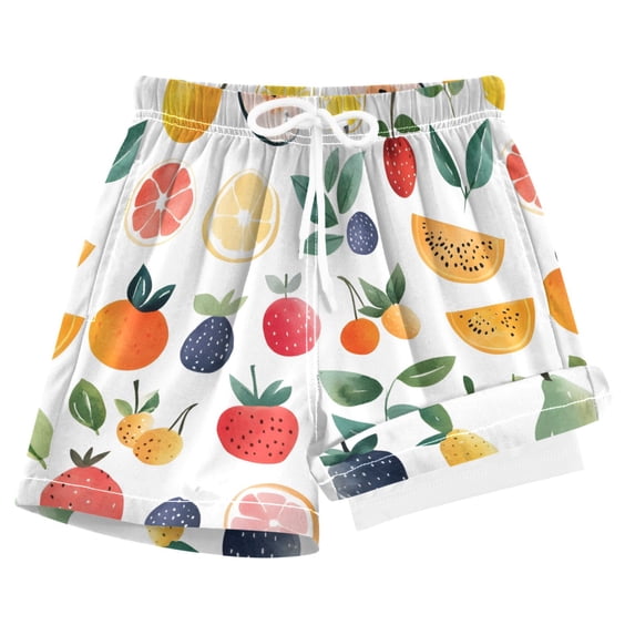 joogoo Lemon Strawberry Fruits Boys Swim Trunks Beach Swimsuit Shorts Boxer 12-13Y