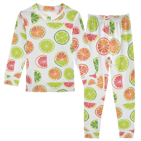 joogoo Lemon Summer Style 2 Piece Long Sleeve Tee and Pants Cotton Pajama Set 6Y