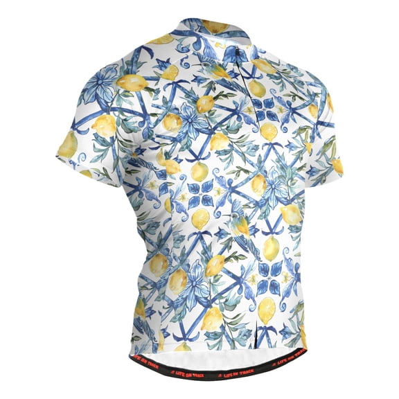 joogoo Lemon with Bohomia Pattern Men's Cycling Jerseys Mountain Bike Short Sleeve Tops M