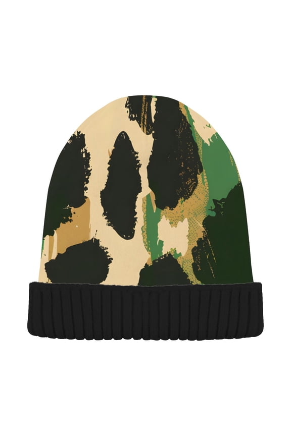 Leopard Animals Skin Beanie Hats Men Women Cuffed Skull Cap Winter Warm Knit Thick Beanies