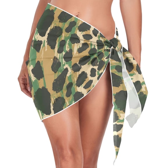 joogoo Leopard Animals Skin Women's Beach Sarong Bathing Suit Wrap Swimwear Cover Ups M