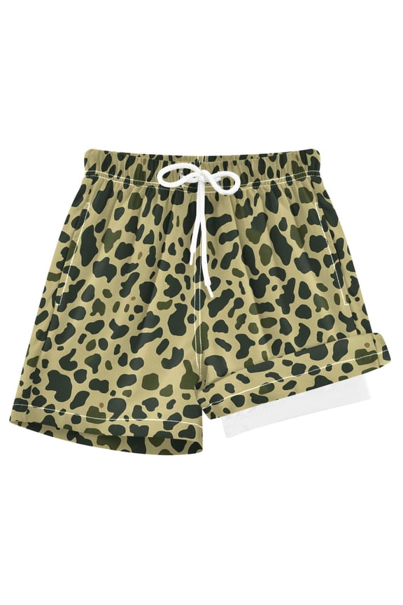 Leopard Boys Swim Trunks Beach Swimsuit Shorts Boxer 8Y