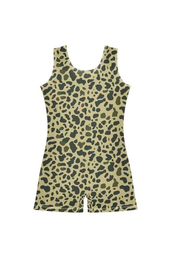 Leopard Pattern Girls Leotards Gymnastics Tumbling Outfit Biketard Unitard 2-3Years