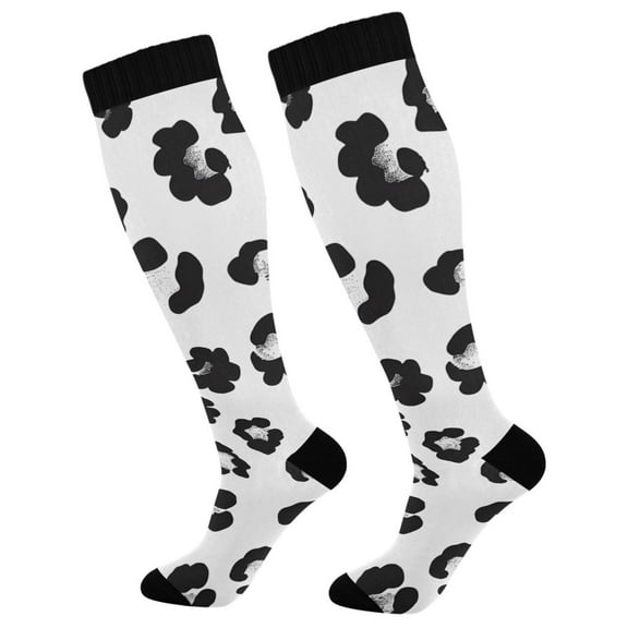 joogoo Leopard Pattern White Socks Women Men Knee High Sock