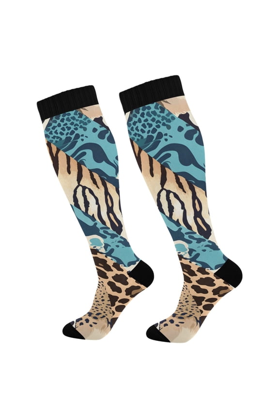 Leopard Print Socks Women Men Knee High Sock