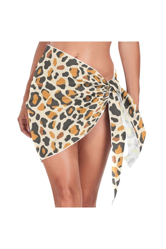Leopard Print Women's Beach Sarong Bathing Suit Wrap Swimwear Cover Ups M