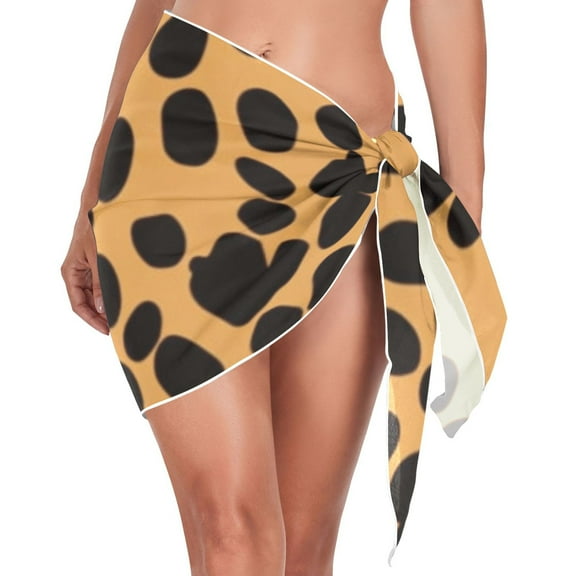 joogoo Leopard Print Women's Beach Sarong Bathing Suit Wrap Swimwear Cover Ups S
