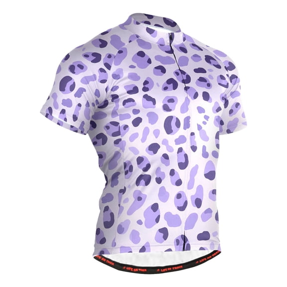 joogoo Leopard Purple-a1 Men's Cycling Jerseys Mountain Bike Short Sleeve Tops L